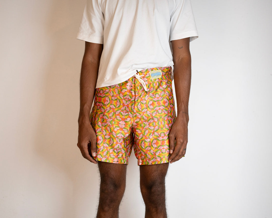 Leaf Print Surf Short
