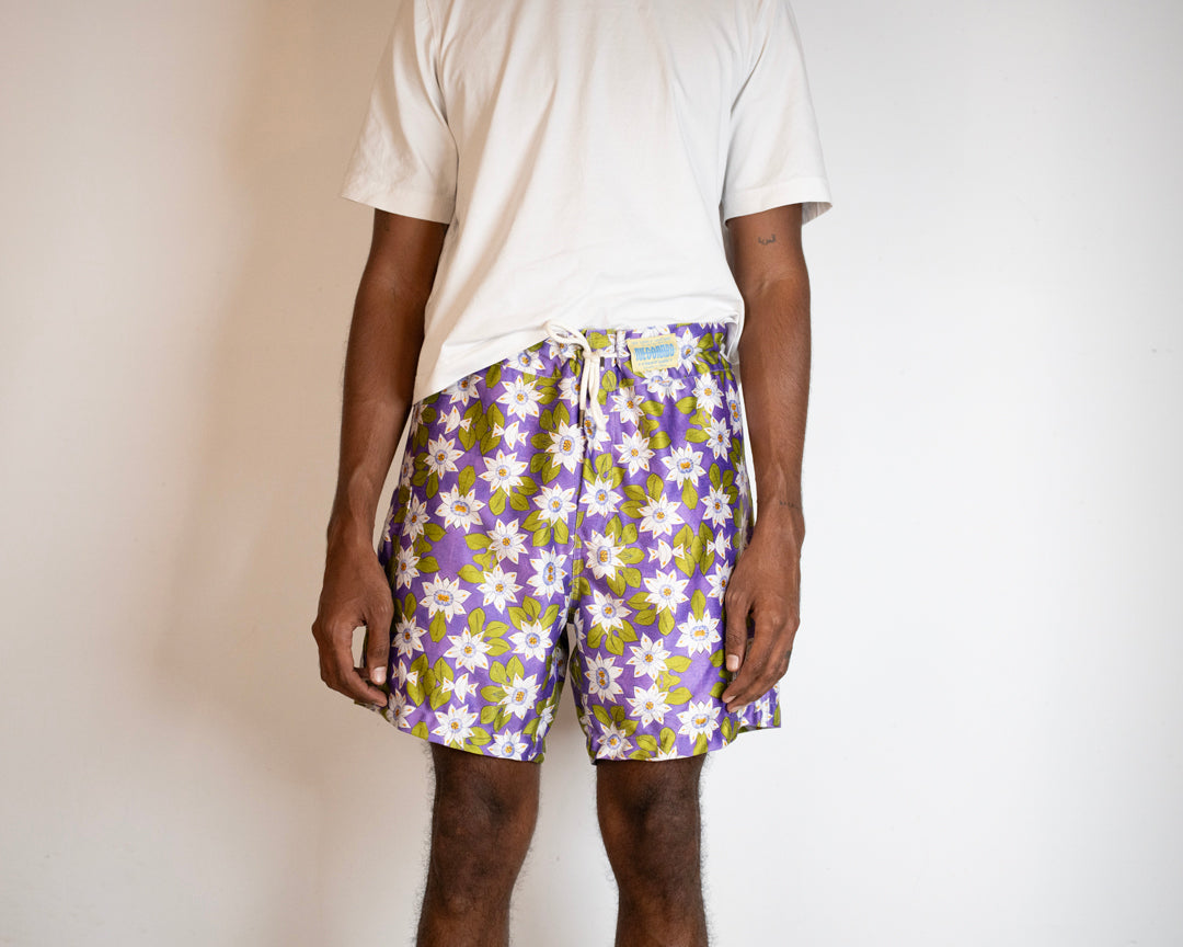 Passion Flower Print Surf Short