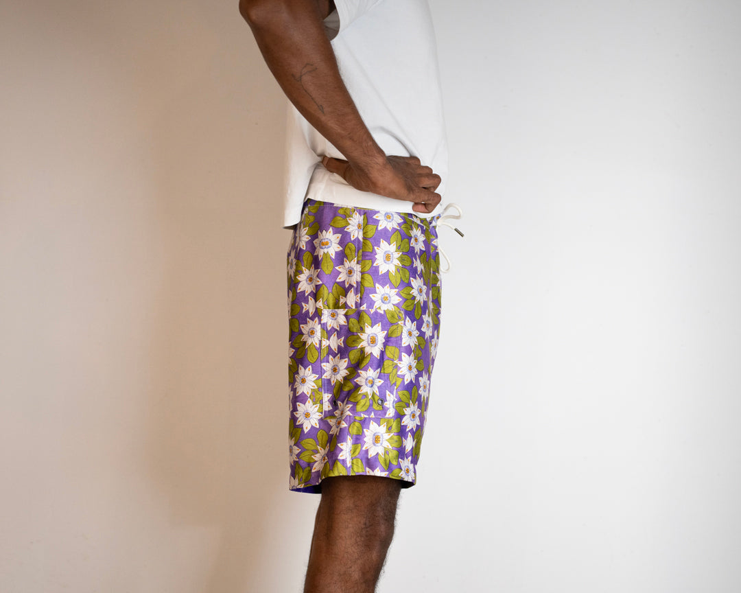 Passion Flower Print Surf Short