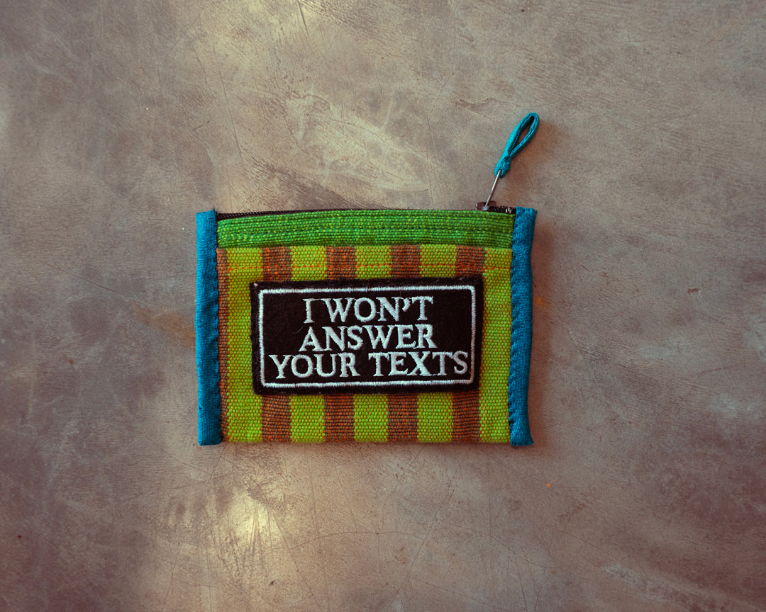 Custom handloom cotton coin purse - bad texter